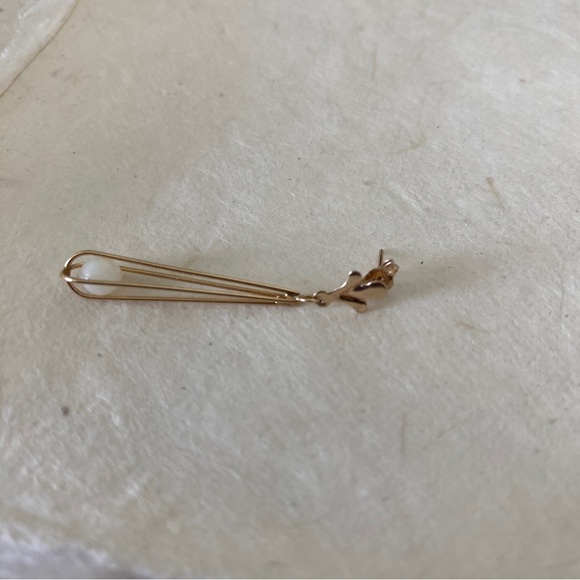 10k gold earrings with caged pearls - SOLD - Picture 2 of 6